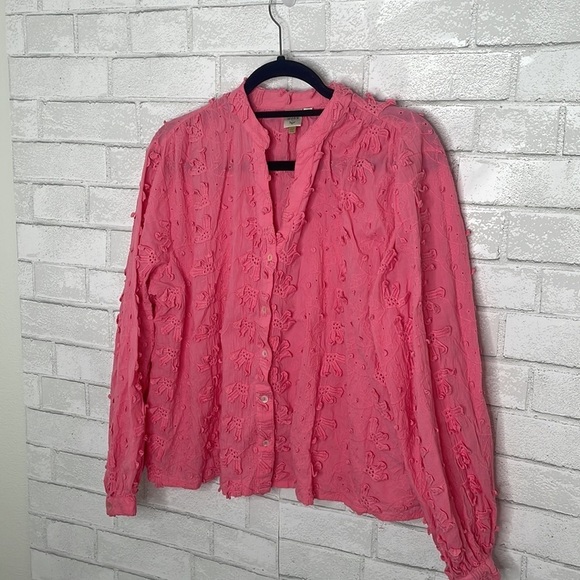 Anthropologie Seen/Worn/Kept Kathryn Textured Floral Blouse - Picture 4 of 13